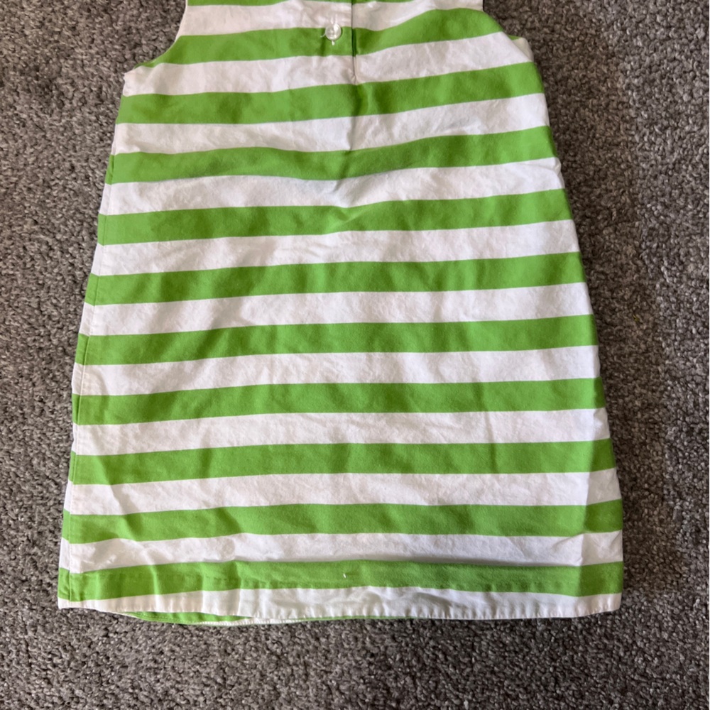 Janie and Jack dress girls 2T green white stripes sleeveless classic summer - Picture 4 of 13